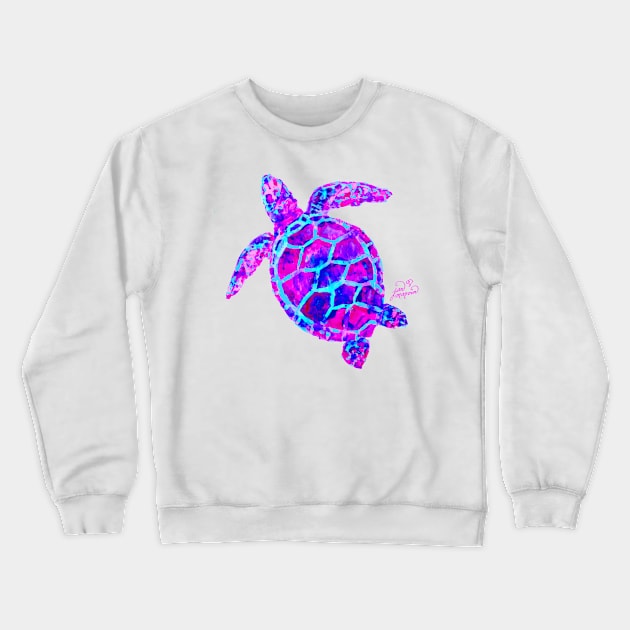 Sea Turtle Pink and Blue Crewneck Sweatshirt by janmarvin